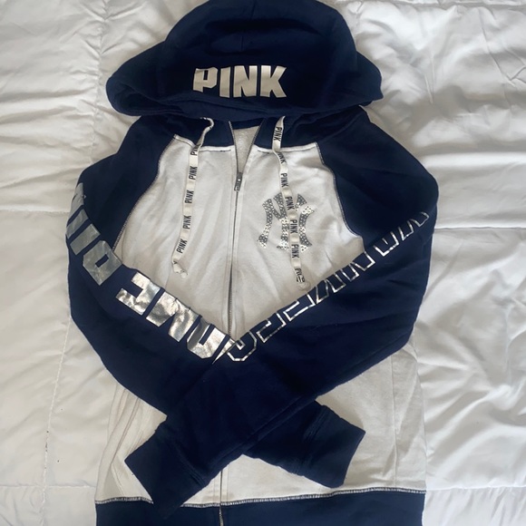 Pink Victoria’s Secret Yankees zip up - Picture 1 of 7